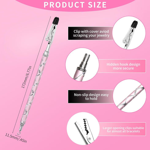 Bracelet Helper Tool - Bracelet Helper to Put on Yourself, Quick Release Fastening Jewelry Clasp Helpers, Metal Bracelet Assist Tool with Hideable...