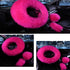 3 Pcs Car Steering Wheel Cover & Handbrake Cover & Gear Shift Cover Set Faux Wool Warm Winter (Rose Red)...