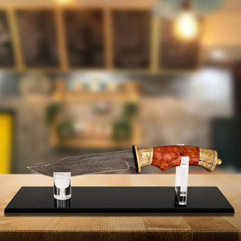Knife Display Stand Acrylic Knife Stand, Desktop Knife Display, Single Knife Holder for Home Decor (Black Base)...