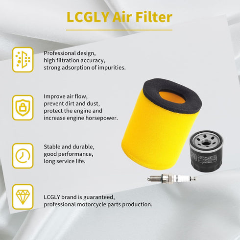 Air Filter 13780-03G00 13780-07G00 & Oil filter & Spark plug For Suzuki LTA400 Eiger 400 2x4 /4x4 Auto 2003-2007/KingQuad 400 ASi 2013-2018/LTA400...