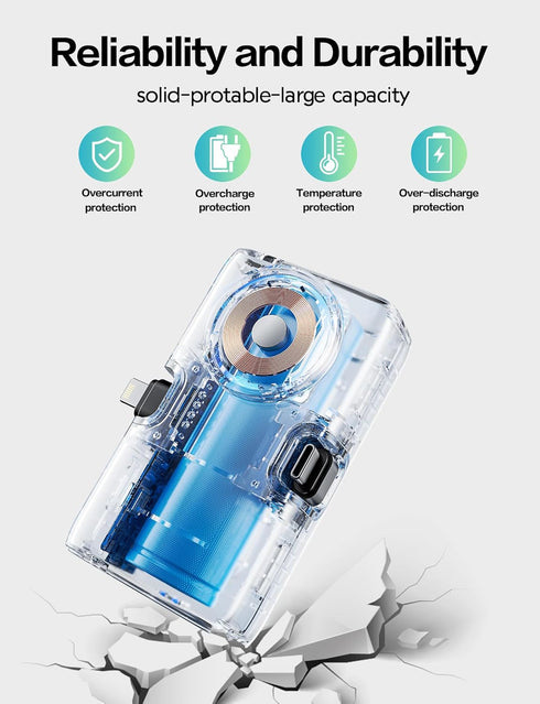 Portable Charger for iPhone 15, Wireless Apple Watch Power Bank, Mini 20W PD Fast Charging Battery Pack, Small 5000mAh USB C Travel Charger Bank, ...
