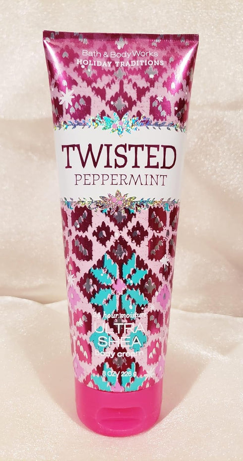 Bath & Body Works TWISTED PEPPERMINT 24 Hour Moisture Ultra Shea Body Cream 8 oz / 226 g...
