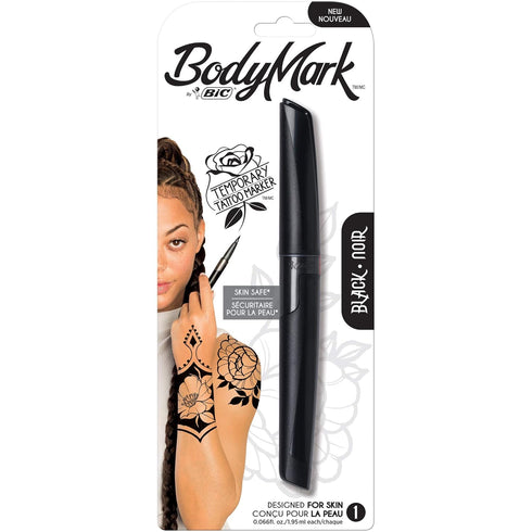 Bic BodyMark Temporary Tattoo Markers, black, 0.04 Fl Oz...