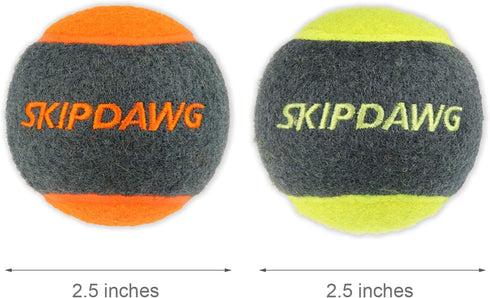 SKIPDAWG Squeaky Dog Tennis Balls, 4 Packs 2.5'' Fetching Tennis Ball Dog Toys, Interactive Dog Toys for Small/Medium Dogs Training, Non Toxic Mat...