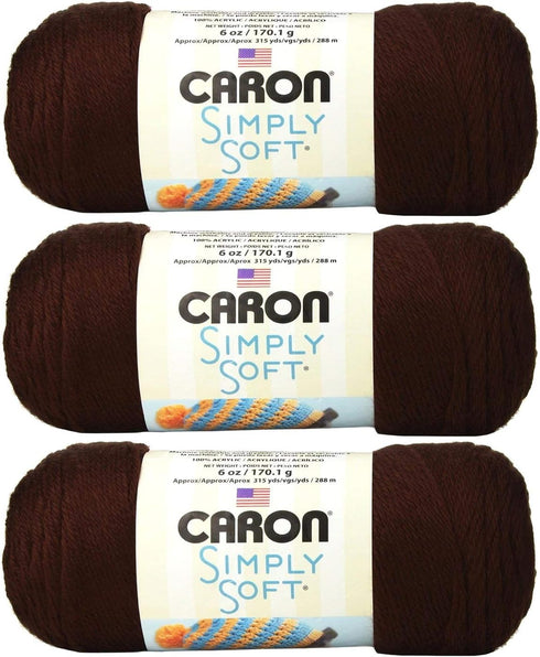 Caron Simply Soft Yarn Solids (3-Pack) Chocolate H97003-9750......