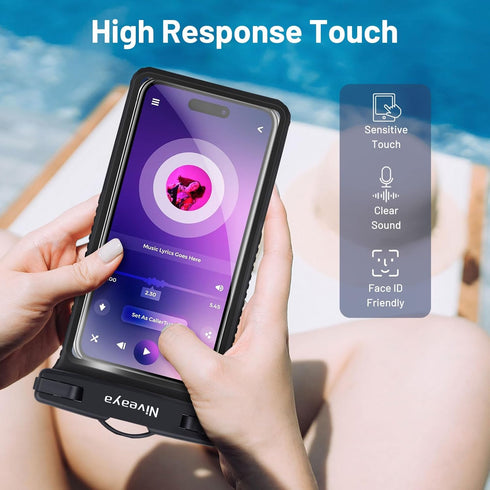 Niveaya Waterproof Phone Pouch, Waterproof Phone Case Compatible for iPhone 15 14 13 12 Pro Max Up to 7", IPX8 Cellphone Kayak Accessories, Travel...