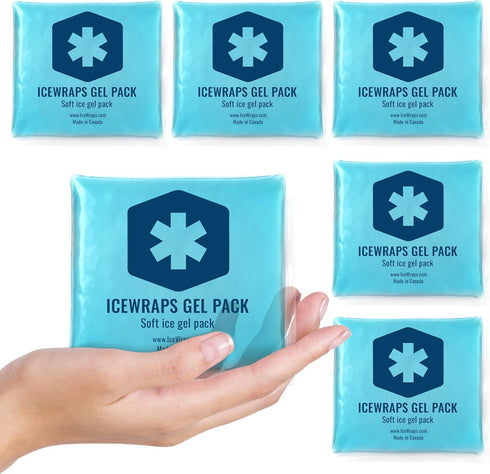 ICEWRAPS 3"x3" Small Gel Ice Packs for Injuries Reusable | Hot Cold Packs for Nose, Face, or Fingers | Mini Tiny Ice Packs for Lunch Box | Include...