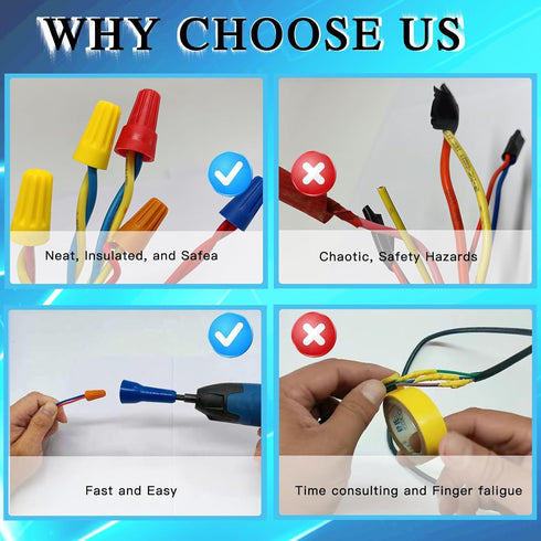 Wire Nut Driver, Spin Twist Wire Connector Socket,Wire Twisting Tool, Wire Connector Driver with 1/4" Chuck, Enhanced Wiring Efficiency, 2*Wire Tw...