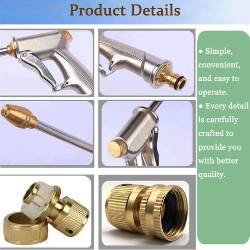 Garden Hose Nozzles,High Pressure Water Hose Nozzle Sprayer Head,360°Water Adjustment,2 Different Types of 3/4”Quick Connectors, for Watering Gard...