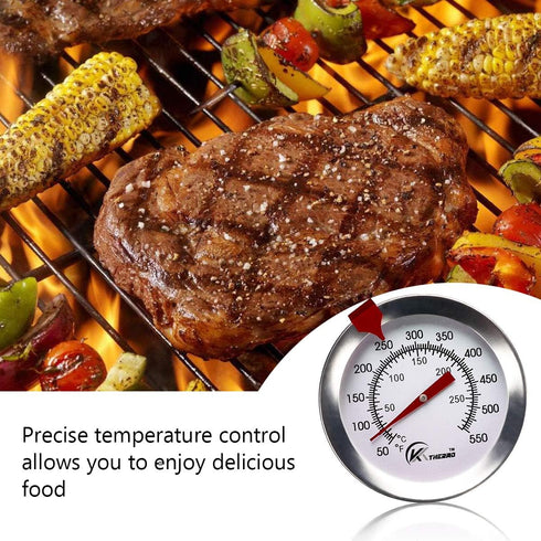 KT THERMO Deep Fry Thermometer with Instant Read,Dial Thermometer(2-Pack),12" Stainless Steel Stem Meat Cooking Thermometer,Best for Turkey,BBQ,Gr...