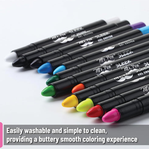 Mr. Pen- Gel Crayons, 12 Pack, Twistable Crayons, Non-Toxic, Sharpenable, Washable & Easy to Clean...