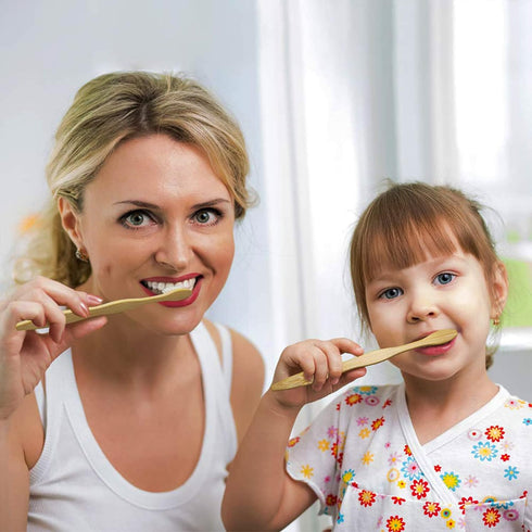 Biodegradable Bamboo Toothbrushes, 10 Piece BPA Free Soft Bristles Toothbrushes, Natural, Eco-Friendly, Green and Compostable...