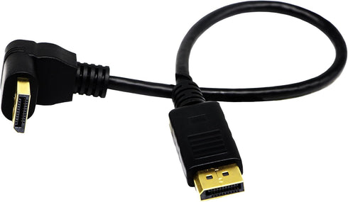 (30 CM/12inch) DP to DP Cable, CGTime Gold Plated 90 Degree Up Displayport Male to Displayport Male Audio and Video Extender Adapter Cable (Up M/M...