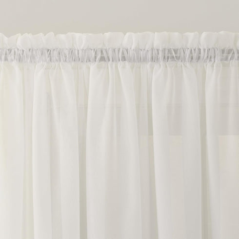No. 918 Emily Sheer Voile Rod Pocket Door Sidelight Curtain Panel, 28" x 72", Eggshell...