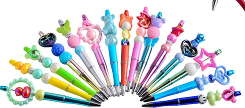 Forcal Beads for Pens,30pcs Acrylic 3D Hairband Focals Beads Bulk for Beadable Pens Keychain Making Cute DIY Jewelry Supplies for Teacher...