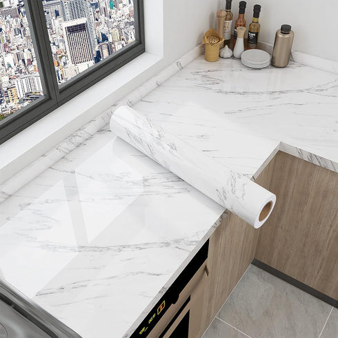 LONGYONG Marble Contact Paper for Countertops Peel and Stick Wallpaper Countertop Covers Peel and Stick Wrap Self Adhesive Waterproof for Counter ...