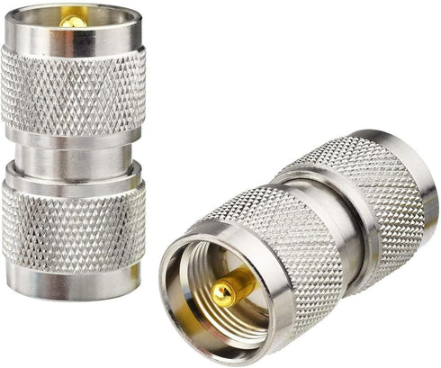 DHT Electronics RF coaxial Coax Adapter UHF Male to Male PL-259 Connector Pack of 2...