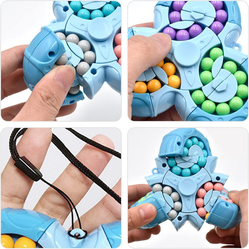 Rotating Magic Bean Cube Spinner,2 in 1 Funny Beads Puzzle Educational Toys,Fidget Hand Sensory Toy,Ideal Party FavorOffice Desk Toys...