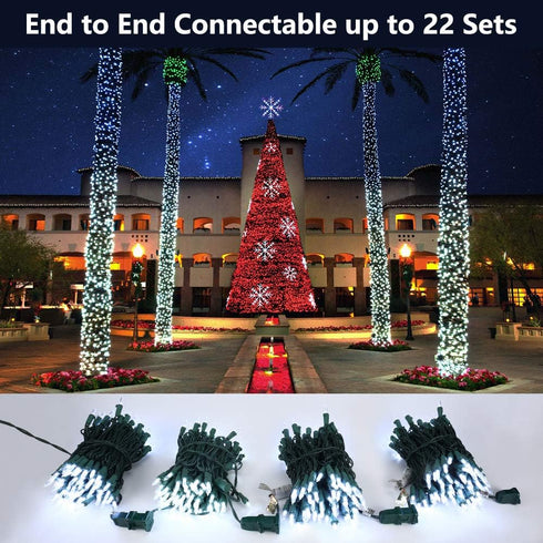 Brizled Christmas Lights, 33ft 100 LED End to End Connectable Mini Christmas String Lights, 120V UL Certified Cool White Xmas Tree Light Indoor Ou...