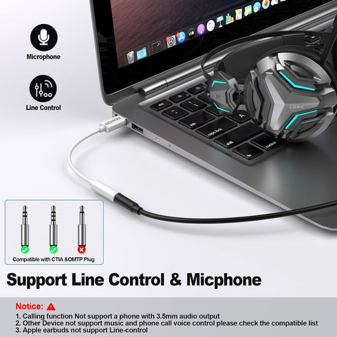 USB-C to 3.5 mm Headphone Jack Adapter-Type C Aux Audio Adapter Compatible with iPhone 15/15 Pro/ 15Pro Max and Other USB c Device Like sam-Sung H...