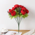 Duovlo Springs Flowers Artificial Silk Peony Bouquets Wedding Home Decoration,Pack of 1 (Spring Red)...