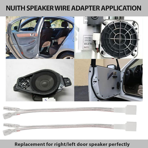 Nulth Front Door Speaker Wiring Harness Adapter Replacement for Hyundai Accent/Azera/Tucson 2005-2021 DashTweeter Speaker Connector Plug Cable Plu...