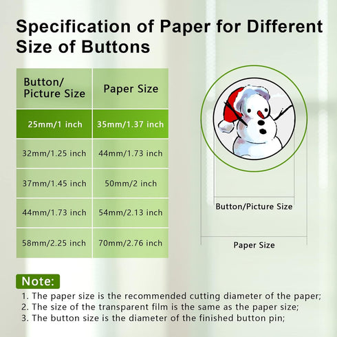 200 Sets 1 inch /25mm Blank Button Supplies Round Badges Buttons Parts for Button Maker Button Attachment, Button Making Supplies with Round Pin C...
