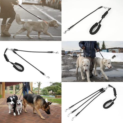 3 Dog Leash, Nylon Heavy Dog Leash with Padded Handle, 6ft 360° Swivel No Tangle Rope Removable Pet Traction Rope, Lead for Medium Large Dogs Walk...