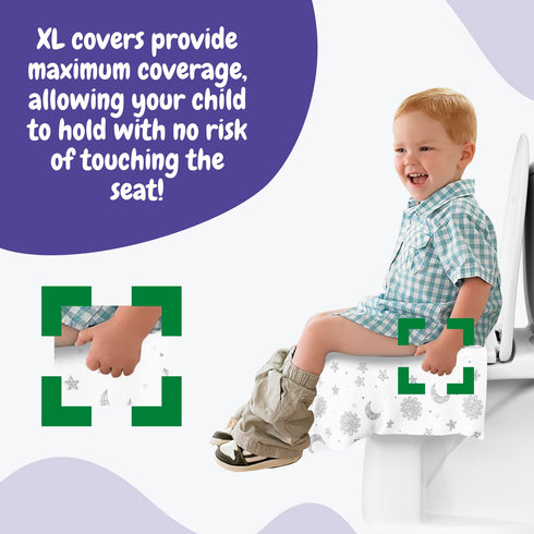 20 Pack Extra Large Disposable Toilet Seat Cover (Boho) – Toddler Toilet Covers for Full Coverage On Toilet or Potty – Ideal Travel Toilet Seat Co...