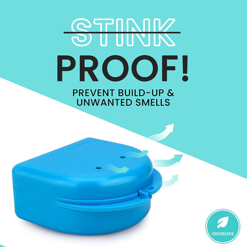 FRESH KNIGHT Retainer Case (2 Pack). Retainer Case with Vent Holes Perfect for Denture, Mouth Guard, Aligner (Sky Blue)...