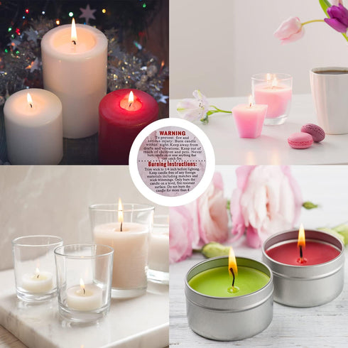 1000 PCS Candle Warning Labels, 1.5inch Round Candle Safety Labels Sticker for Candle Making DIY Candle Jars (Colourful)...