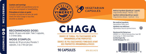 Vimergy Chaga Mushroom Capsules, 30 Servings – Real Mushroom Herbal Supplement for Cardiovascular Support - Kosher, Non-GMO, Gluten-Free, Vegan, P...