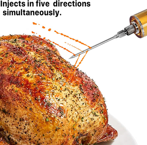 Meat Injector Syringe - 3 Marinade Injector Needles for BBQ Grill, Premium Portable Turkey Injector kit for Smoker,Marinades Injector for Meats Wi...