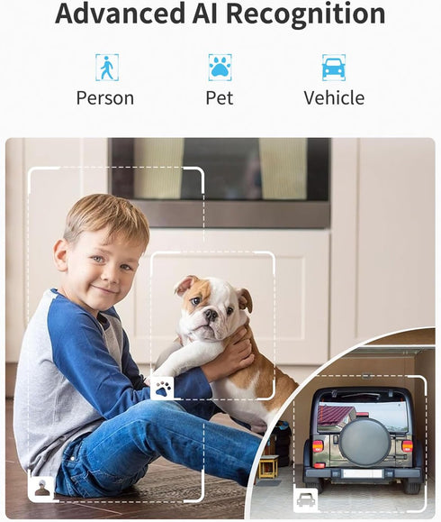 Jennov 2K Pan/Tilt Indoor Cameras for Home Security - 2.4 GHz Pet Dog Camera with Phone App, WiFi Baby Camera Monitor, Color Night Vision, Motion ...