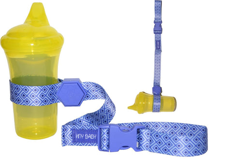 Sippy Cup Straps for Baby Bottle Toy Leash 4 Pack for Stroller High Chair Strap (Blue/Black)...