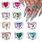 10Pcs Silver Heart Nail Art Charms Rhinestones for Nails Valentine's Day Decals 3D Luxury Love Crystal Nail Rhinestones Gems Love Crystals Diamond...