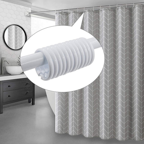 Qulable Shower Curtain Rings-12 Pack- Plastic Shower Curtain Hooks O-Shaped Rings Hook Glide Easily on Bathroom Shower Rod(White)...