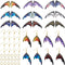 Beadthoven DIY 9 Pairs Halloween Dangle Earrings Making Kit Devil Bar Wing Charms Pendants with Golden Earring Hooks Jump Rings Colorful Gothic Va...