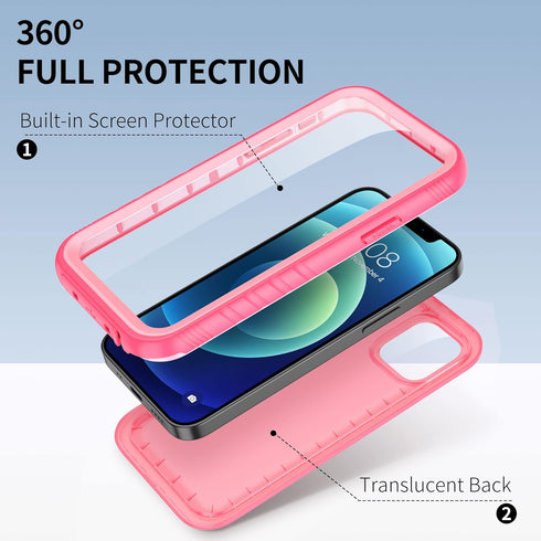 SPORTLINK Compatible with iPhone 12 Pro Waterproof Case - Full Body Shockproof Dustproof Phone Screen Protector Rugged Waterproof Case for iPhone ...