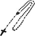 metaltree98 2 PCS Rosary 6 mm Black Bead Guadalupe & Jesus Cross 28" Necklace HR 600 BK...