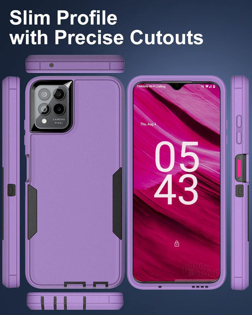 Dahkoiz Revvl 6 Pro Case, Revvl 6X Pro Case, with Glass Screen Protector, Dust-proof Port Cover, Full Body Rubber Protection Phone Case for T-Mobi...