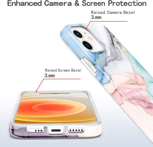 BAISRKE iPhone 12 Pro Case,iPhone 12 Gold Sparkle Glitter Marble Slim Shockproof Flexible Bumper TPU Soft Case Rubber Silicone Cover Phone Case fo...