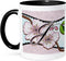 3dRose Cherry Blossom Flower Monogram Initial J Two Tone Mug, 11 oz, Black/White...