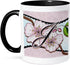 3dRose Cherry Blossom Flower Monogram Initial J Two Tone Mug, 11 oz, Black/White...