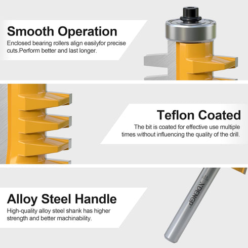 Professional Finger Joint Router Bit 1/4" Shank, Reversible Finger Glue Joint Router Bit for Woodworking, Finger Joint Bit, Joinery Router Bit for...
