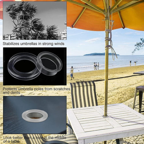 2 Inch 2 Set Silicone Patio Table Umbrella Hole Ring for Standard Table Hole, Umbrella Hole Ring Plug and Cap Set, Outdoor Patio Umbrella Plug for...