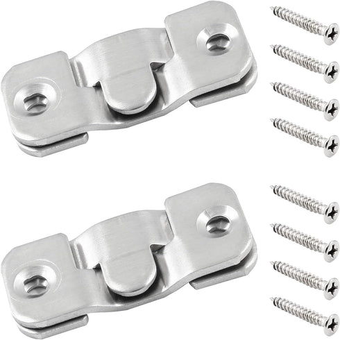 10 Sets Flush Mount Bracket with Screws, Heavy Duty Picture Hangers, Stainless Steel Z Clip Bracket Picture Wall Mount Hardware for Wall Hanging L...