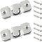 10 Sets Flush Mount Bracket with Screws, Heavy Duty Picture Hangers, Stainless Steel Z Clip Bracket Picture Wall Mount Hardware for Wall Hanging L...