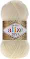 Alize Diva Silk Effect 100% Microfiber Acrylic Yarn 1 Ball skeins 100gr 383yds Color (1 - Cream)...