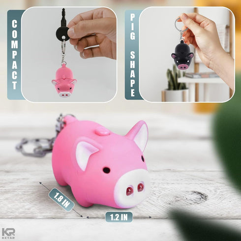 3Pcs Pig Keychain Cute Backpack Keychain - Pig Funny Keychain Led Light Backpack Keychain Flashlight - Led Light Keychain Animal Backpack Pig Wome...